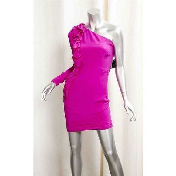 Robert‎ Rodriguez Dress Size 0 Black Silk One Sleeve Ruffle Detail Size 0 - Picture 7 of 10